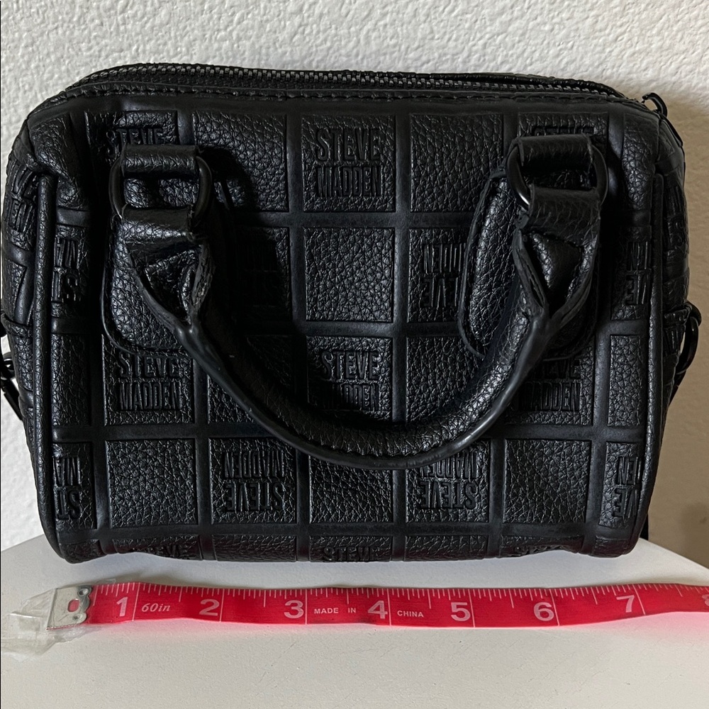 Steve Madden Black Embossed Mini Satchel - Picture 11 of 12
